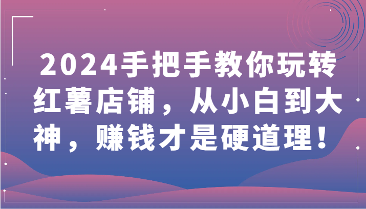 2024手把手教你玩转红薯店铺，从小白到大神，赚钱才是硬道理！-桂芽网创