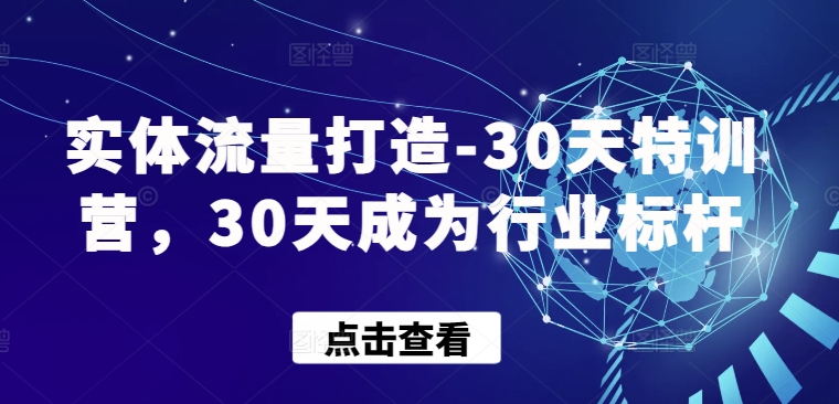 实体流量打造-30天特训营，30天成为行业标杆-桂芽网创