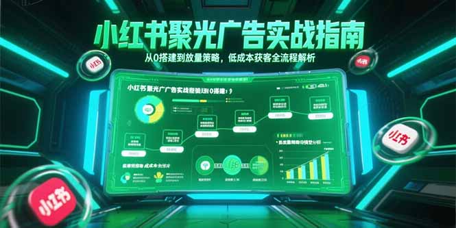 小红书聚光广告实战指南，从0搭建到放量策略，低成本获客全流程解析-桂芽网创