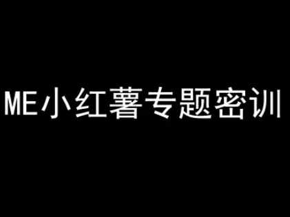 ME小红薯专题密训-小红书电商教程-桂芽网创