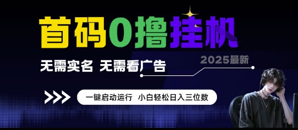 首码0撸挂G项目，无需实名无需看广告 一键启动运行，小白轻松日入三位数【揭秘】-桂芽网创