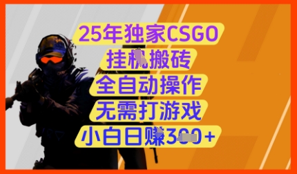 25年独家CSGO挂G搬砖，全自动操作，无需打游戏，小白日入3张+【揭秘】-桂芽网创