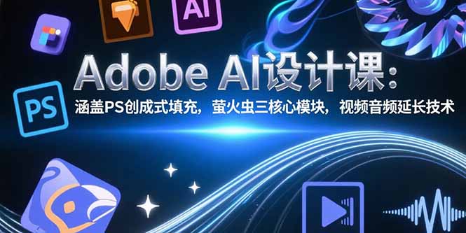 Adobe AI设计课：涵盖PS创成式填充，萤火虫三核心模块，视频音频延长技术-桂芽网创
