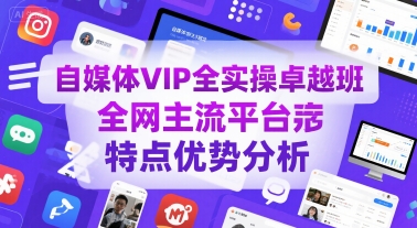 自媒体VIP全实操卓越班，全网主流平台特点优势分析-桂芽网创