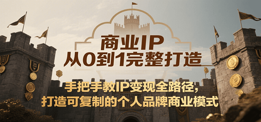 商业IP从0到1完整打造，手把手教IP变现全路径，打造可复制的个人品牌商业模式-桂芽网创