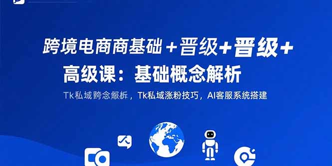 跨境电商基础+晋级+高级课：基础概念解析,Tk私域涨粉技巧,AI客服系统搭建-桂芽网创