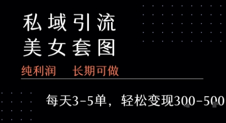私域卖套图每天3-5单   每单利润99-2张+-桂芽网创