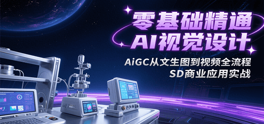 零基础精通AI视觉设计，AiGC从文生图到视频全流程，SD商业应用实战-桂芽网创