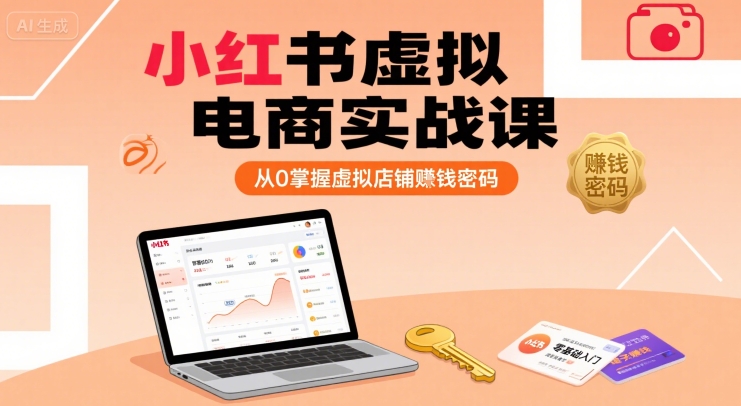 小红书虚拟电商实战课，从0掌握虚拟店铺賺钱密码-桂芽网创