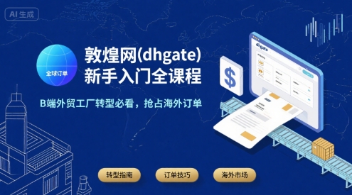 敦煌网(dhgate)新手入门全课程，B端外贸工厂转型必看，抢占海外订单-桂芽网创