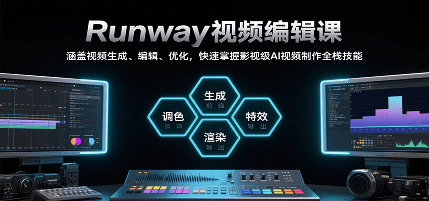 Runway视频编辑课，涵盖视频生成、编辑、优化，快速掌握影视级AI视频制作全栈技能-桂芽网创