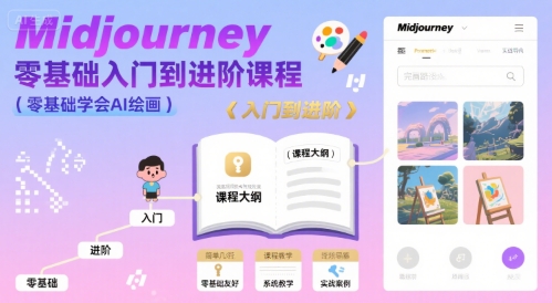 midjourney零基础入门到进阶课程，零基础学会AI绘画-桂芽网创
