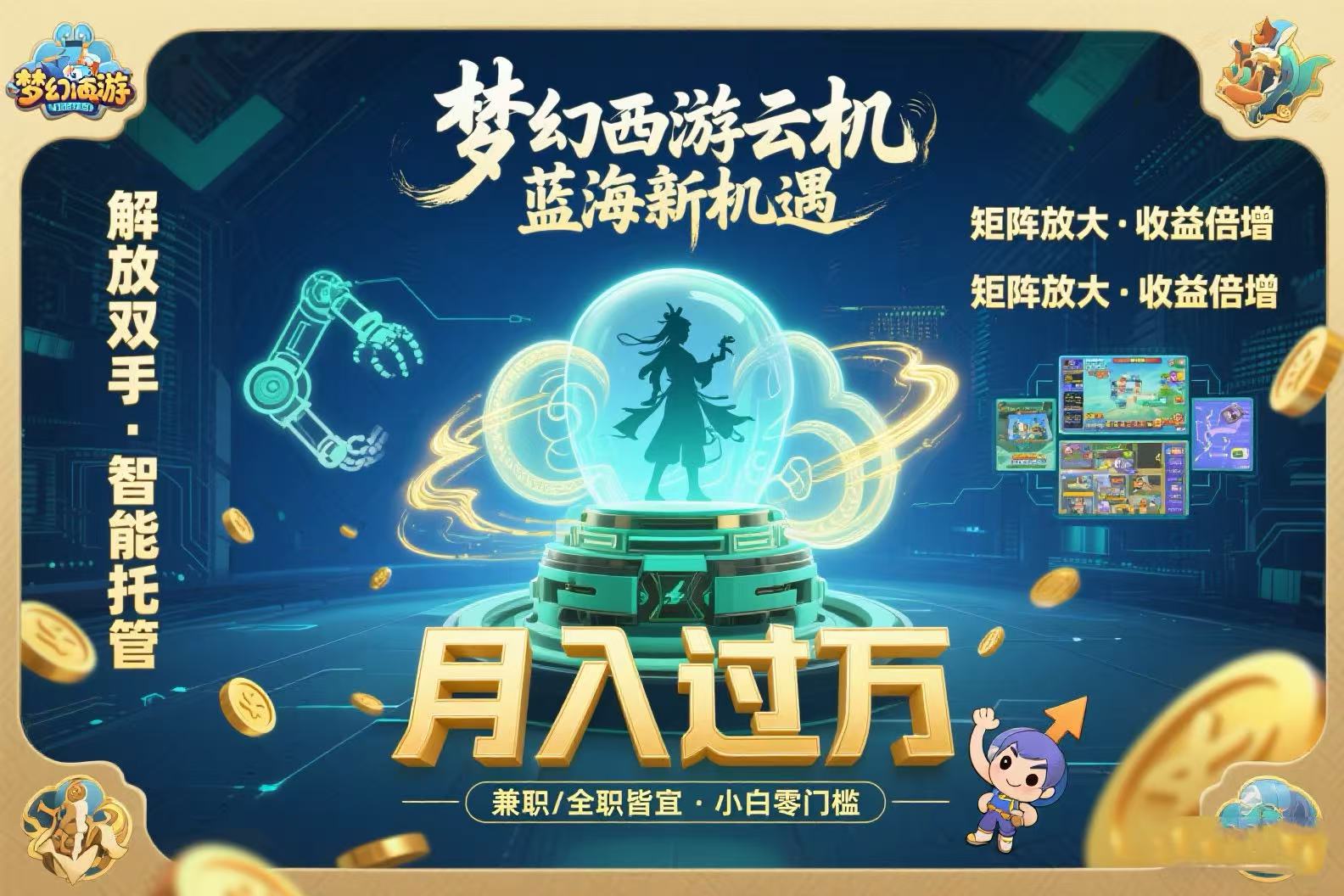 梦幻西游云机最新蓝海玩法  解放双手可矩阵放大 轻松月入过万 小白也可…-桂芽网创