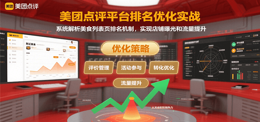 美团点评平台排名优化实战，系统解析美食列表页排名机制，实现店铺曝光和流量提升-桂芽网创