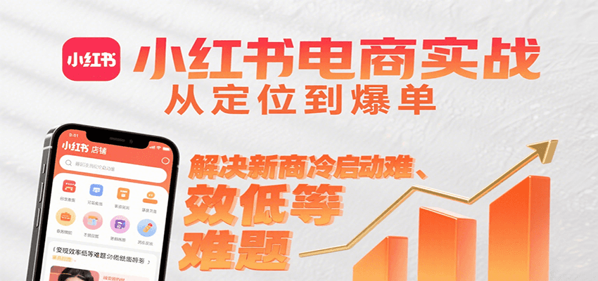 小红书电商实战，从定位到爆单解决新商冷启动难、变现效率低等难题-桂芽网创