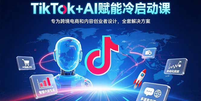 TikTok+AI赋能冷启动课：专为跨境电商和内容创业者设计，全套解决方案-桂芽网创