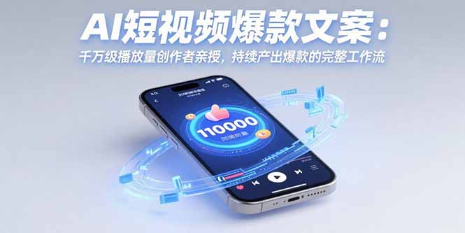 AI短视频爆款文案：千万级播放量创作者亲授，持续产出爆款的完整工作流-桂芽网创