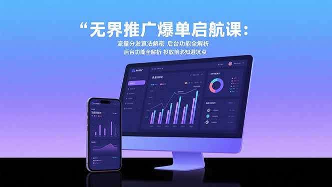 无界推广爆单启航课：流量分发算法解密 后台功能全解析 投放前必知避坑点-桂芽网创