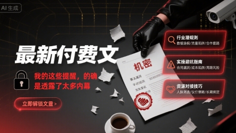 最新付费文：我的这些提醒，的确是透露了太多内幕-桂芽网创