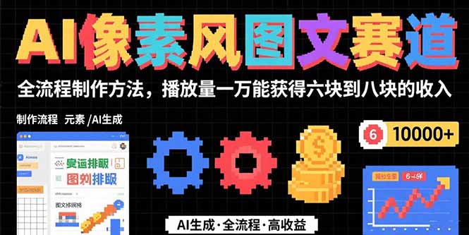 AI像素风图文赛道：全流程制作方法，播放量一万能获得6块到8块的收入-桂芽网创