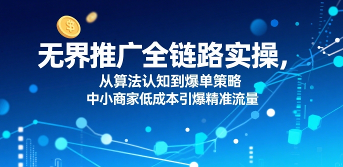 ​无界推广全链路实操，从算法认知到爆单策略，中小商家低成本引爆精准流量-桂芽网创