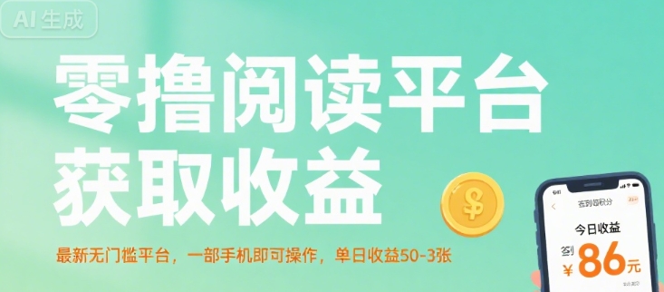 零撸阅读平台获取收益，最新无门槛平台，一部手机即可操作，单日收益50-3张【揭秘】-桂芽网创