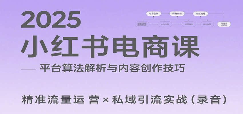 2025小红书电商课：解析算法，创作高转化内容，助力卖家获取流量实现变现(录音)-桂芽网创