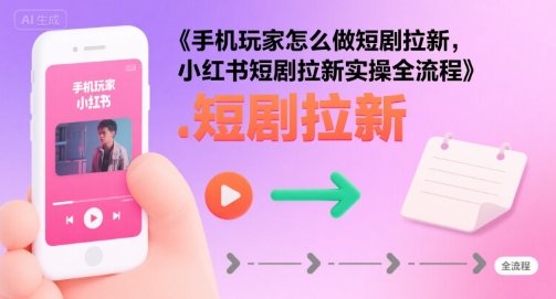 手机玩家怎么做短剧拉新，小红书短剧拉新实操全流程-桂芽网创