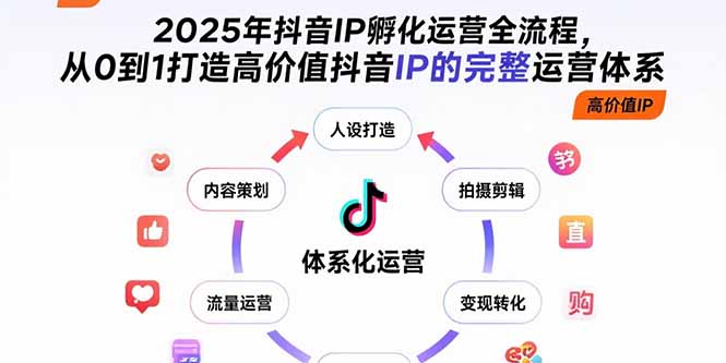 2025年抖音IP孵化运营全流程，从0到1打造高价值抖音IP的完整运营体系-桂芽网创