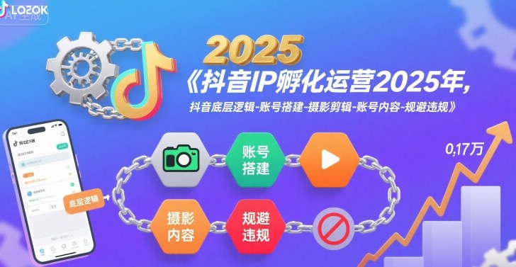 抖音IP孵化运营2025年，抖音底层逻辑-账号搭建-摄影剪辑-账号内容-规避违规-桂芽网创