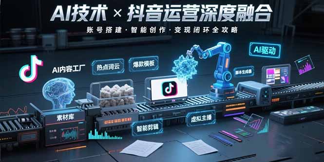 AI技术与抖音运营的深度融合应用：涵盖账号搭建、内容创作、收益变现等-桂芽网创