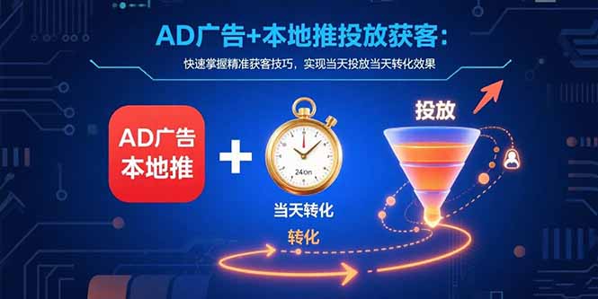AD广告+本地推投放获客：快速掌握精准获客技巧，实现当天投放当天转化效果-桂芽网创
