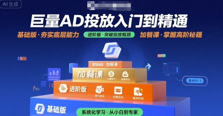 巨量AD投放入门到精通，基础版+进阶版+加餐课-桂芽网创