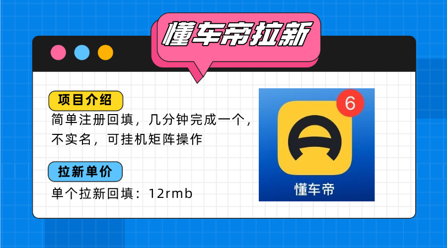 懂车帝邪修拉新玩法，简单注册回填，不sm，单个拉新12rmb，轻松日入200+-桂芽网创