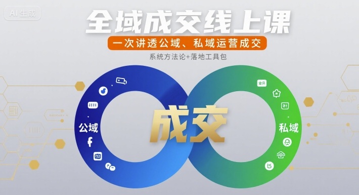 全域成交线上课，一次讲透公域、私域运营成交-桂芽网创