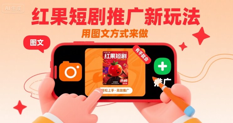 红果短剧推广新玩法，用图文方式来做，有手就会-桂芽网创