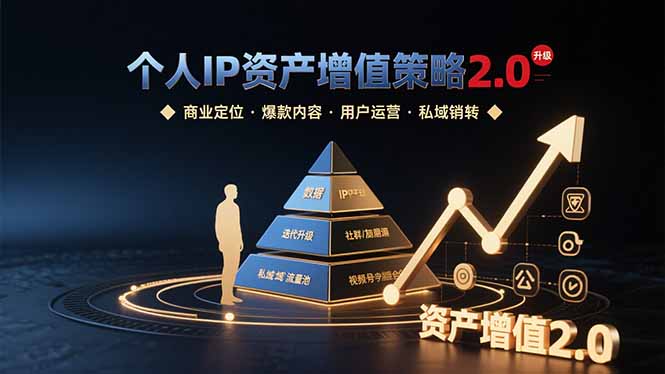 个人IP资产增值策略2.0 拆解商业定位/爆款内容/用户运营/私域销转四大模块-桂芽网创