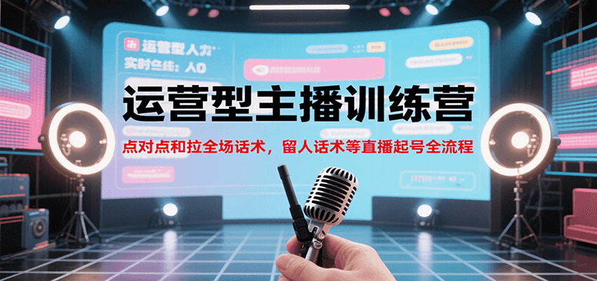 运营型主播训练营，点对点和拉全场话术，留人话术等直播起号全流程(更新8月)-桂芽网创