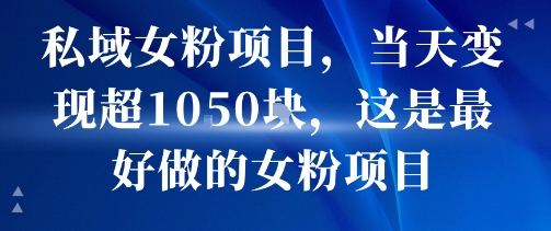 私域女粉项目，当天变现超1k，这是最好做的女粉项目，可放大操作-桂芽网创