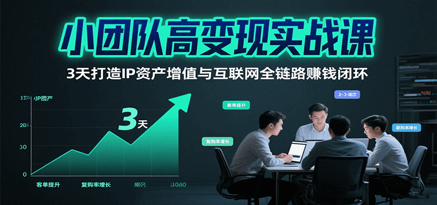 小团队高变现实战课，3天打造IP资产增值与互联网全链路赚钱闭环(第二期)-桂芽网创