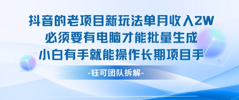老项目新玩法单月收入2W小白有手就能操作长期项目-桂芽网创