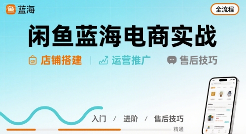 闲鱼蓝海电商实战，店铺搭建运营售后全流程-桂芽网创