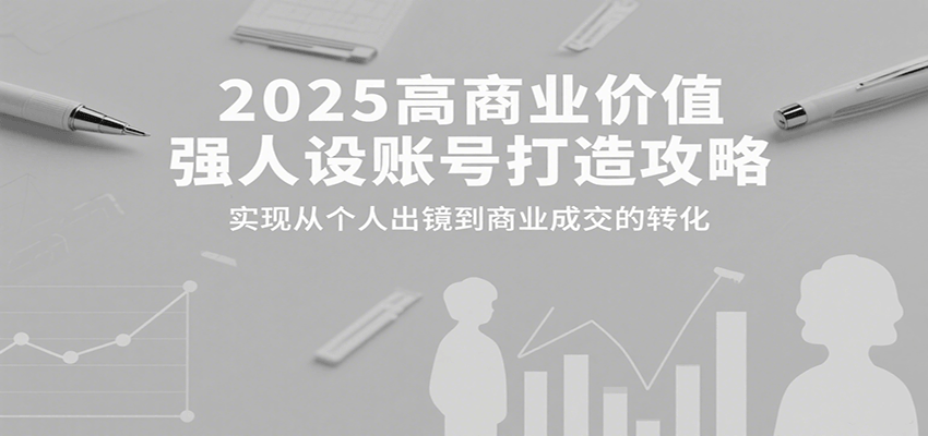 2025高商业价值强人设账号打造攻略，实现从个人出镜到商业成交的转化-桂芽网创