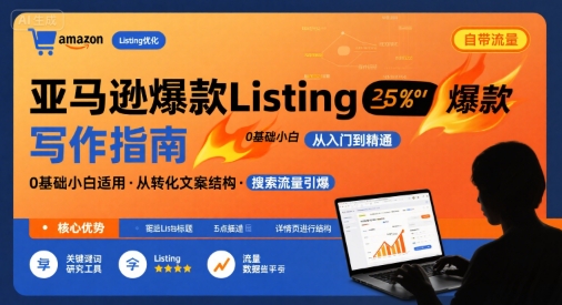 亚马逊爆款Listing写作方法，亚马逊0基础小白也能写爆款自带流量的Listing-桂芽网创