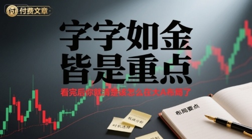 付费文章：字字如金 皆是重点， 看完后 你就清楚该怎么在大A布局了-桂芽网创