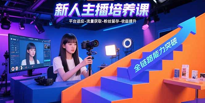 新人主播培养课：平台适应-流量获取-粉丝留存-收益提升 全链路能力突破-桂芽网创