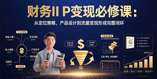 财务IP变现必修课：从定位策略、产品设计到流量变现形成完整闭环-桂芽网创