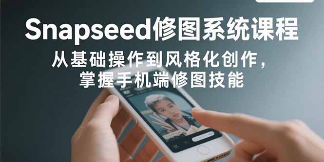 Snapseed修图系统课程：从基础操作到风格化创作，掌握手机端修图技能-桂芽网创
