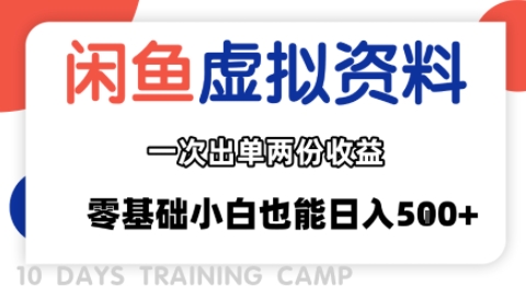 闲鱼虚拟资料新变现玩法，信息差项目，一次出单两份收益，无需囤货，可批量矩阵，零基础小白也能日入多张-桂芽网创