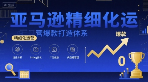 亚马逊精细化运营爆款打造体系，视频课+全套资料文档-桂芽网创